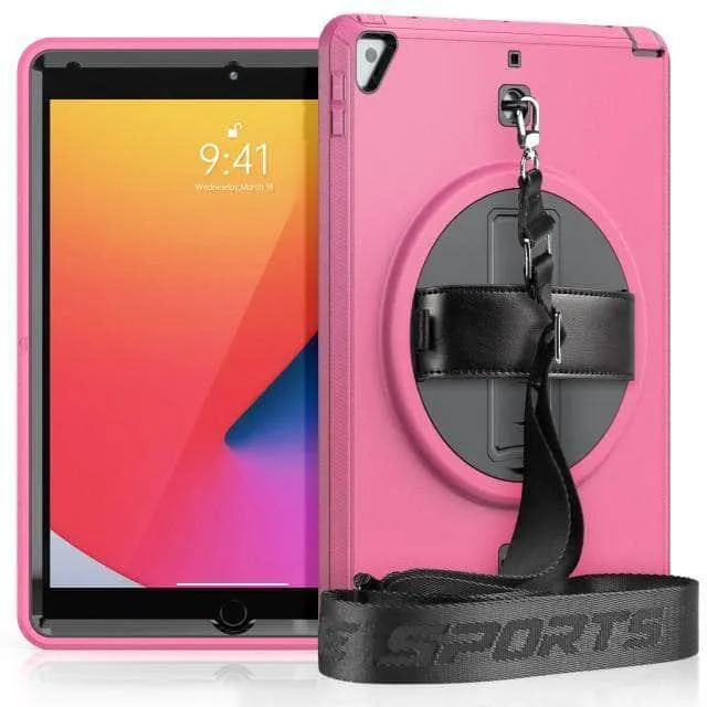 Rotation iPad 9 Kickstand Hand Strap Case