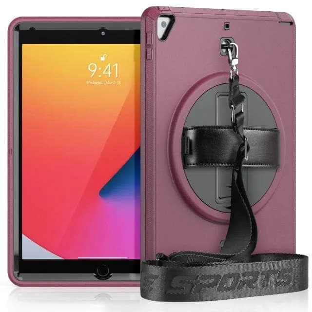 Rotation iPad 9 Kickstand Hand Strap Case