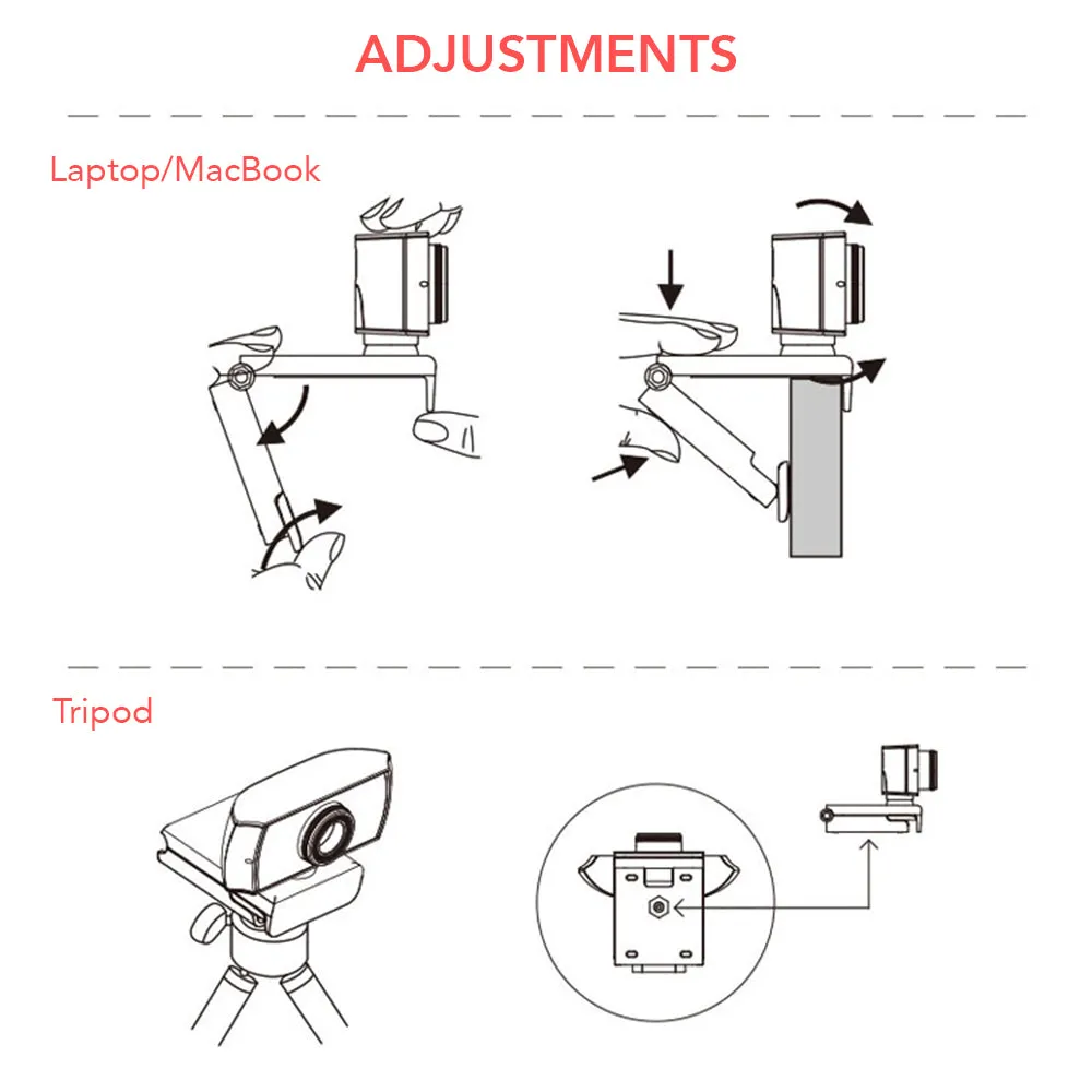 Rotational Webcam with Built-in Mic, HW-1