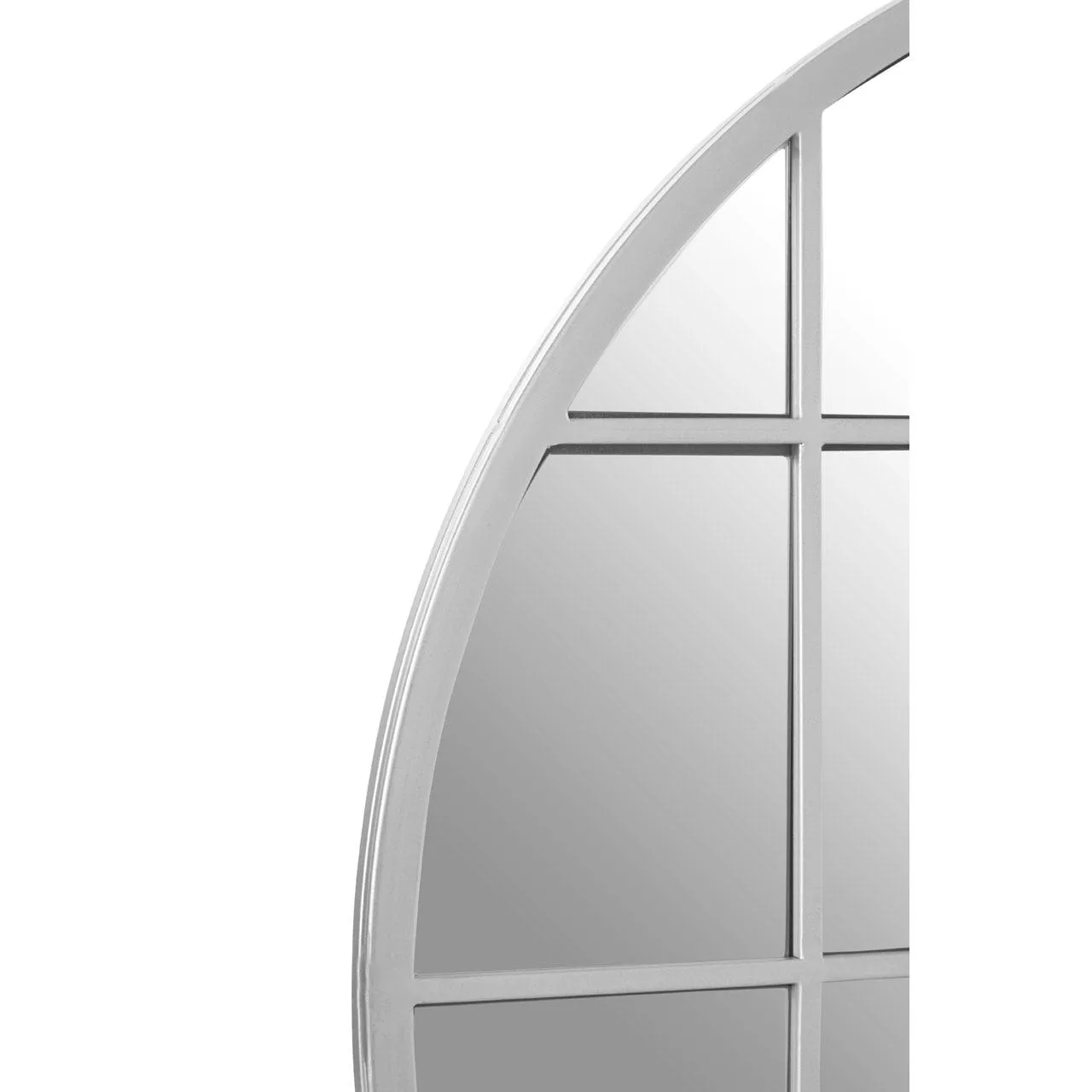 Round Grid Panelled Wall Mirror