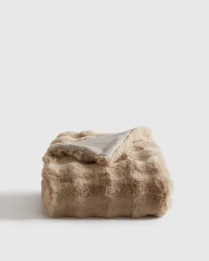 Ruched Faux Fur Throw