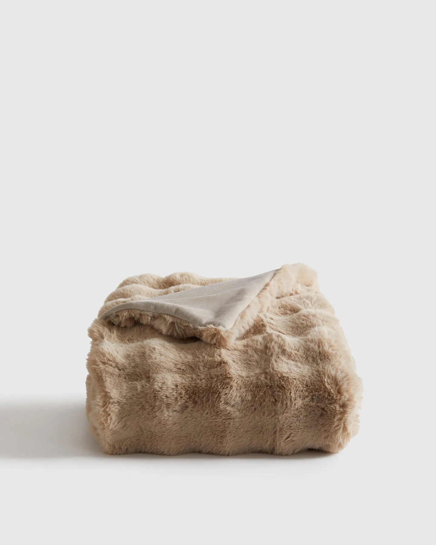 Ruched Faux Fur Throw