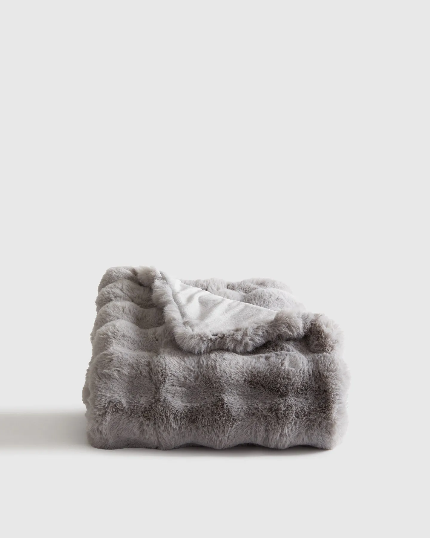 Ruched Faux Fur Throw