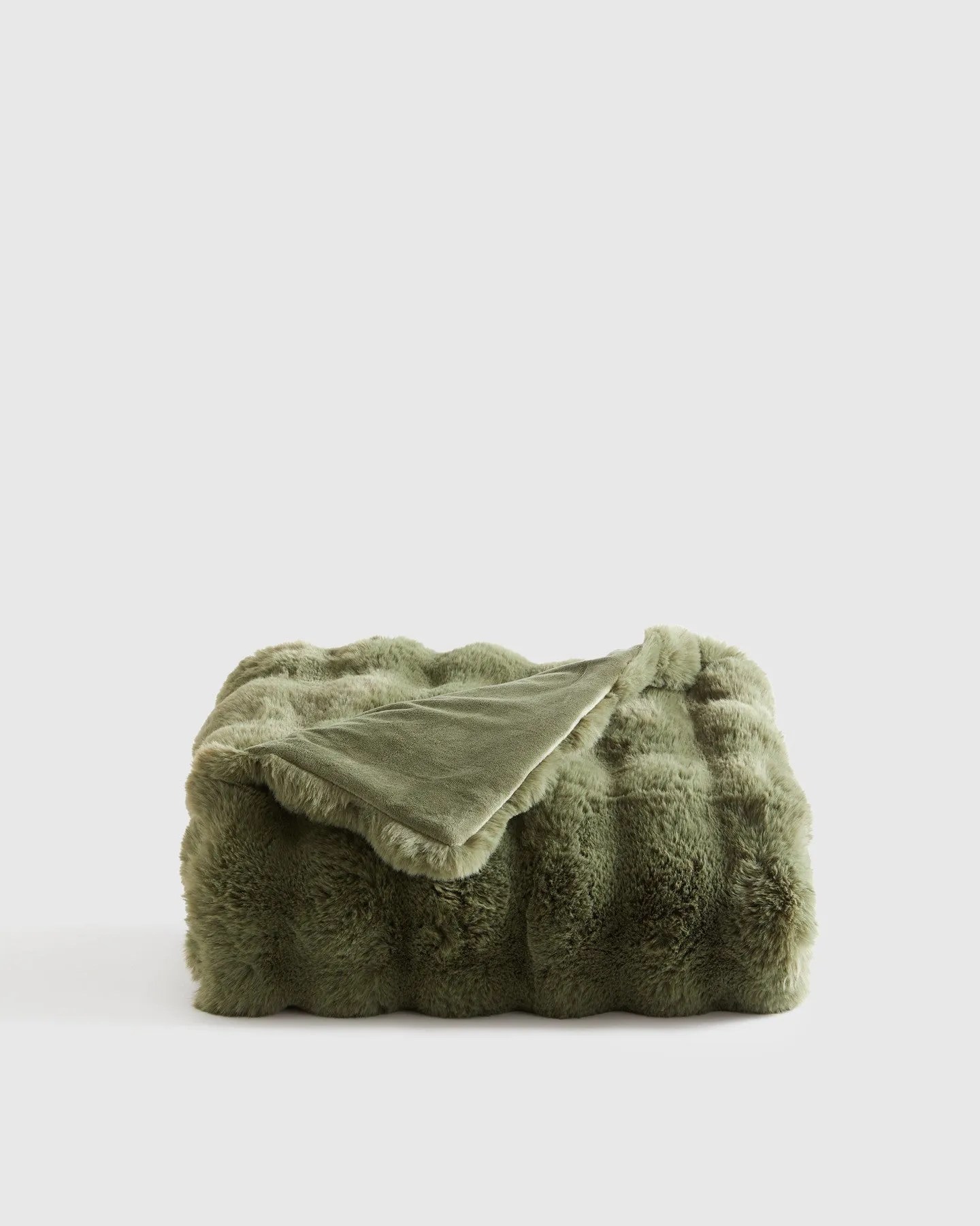 Ruched Faux Fur Throw