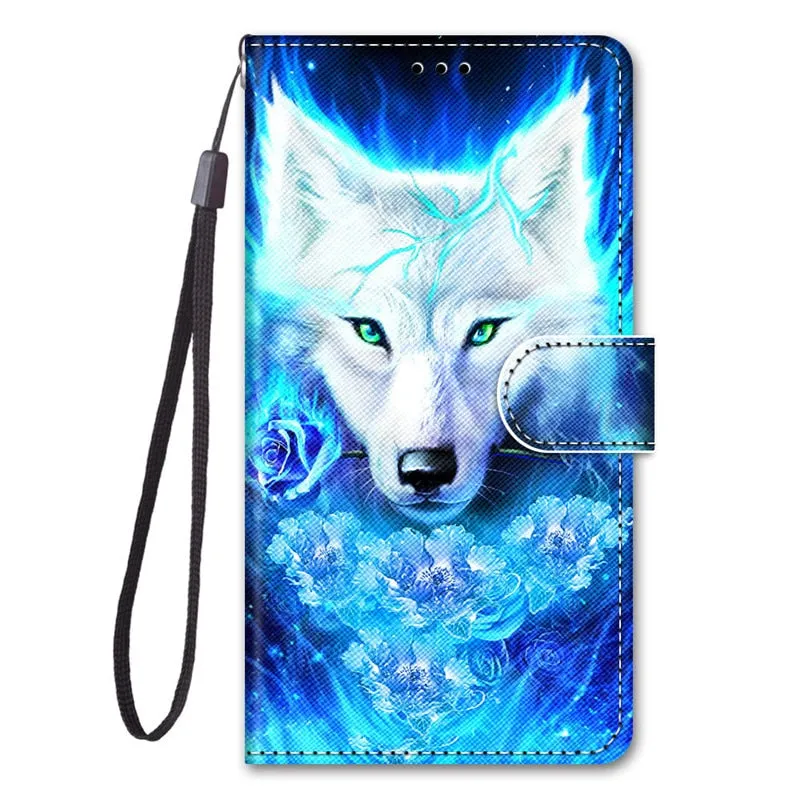 S20 Ultra case etui leather wallet cover for Samsung Galaxy S20 Plus A01 21 51 71 A10 20 30 50 S A20E painted protect phone case