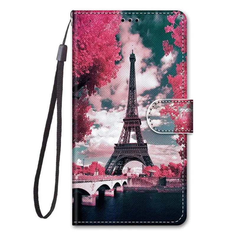 S20 Ultra case etui leather wallet cover for Samsung Galaxy S20 Plus A01 21 51 71 A10 20 30 50 S A20E painted protect phone case