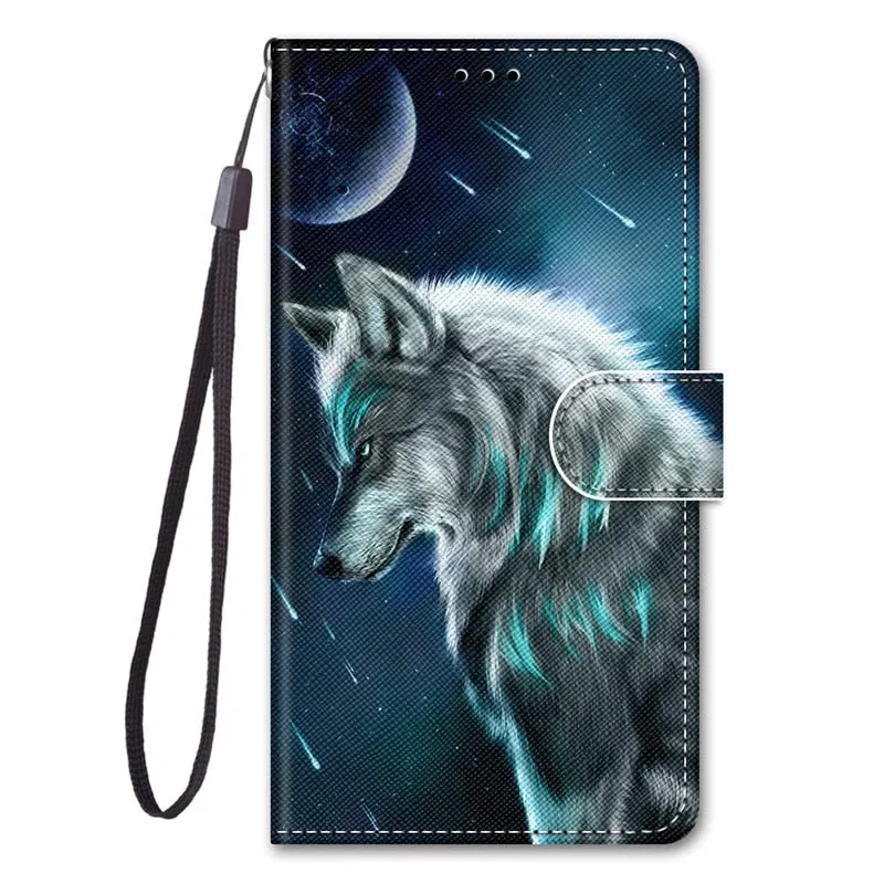 S20 Ultra case etui leather wallet cover for Samsung Galaxy S20 Plus A01 21 51 71 A10 20 30 50 S A20E painted protect phone case