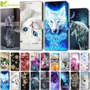 S20 Ultra case etui leather wallet cover for Samsung Galaxy S20 Plus A01 21 51 71 A10 20 30 50 S A20E painted protect phone case