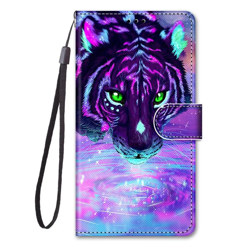 S20 Ultra case etui leather wallet cover for Samsung Galaxy S20 Plus A01 21 51 71 A10 20 30 50 S A20E painted protect phone case