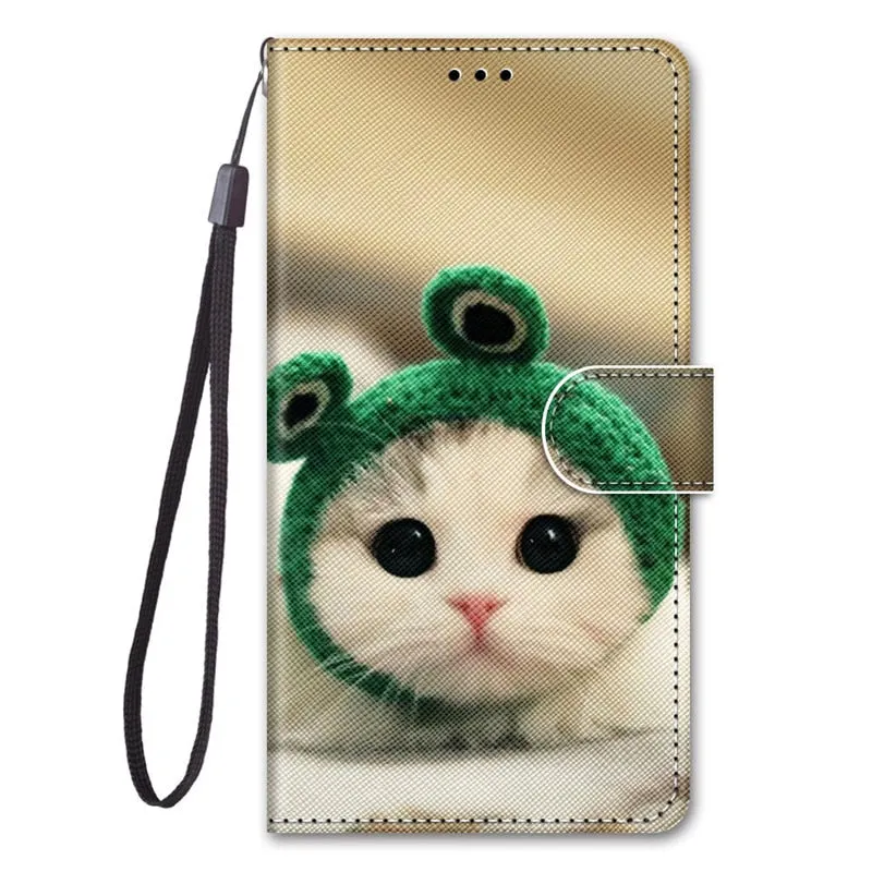 S20 Ultra case etui leather wallet cover for Samsung Galaxy S20 Plus A01 21 51 71 A10 20 30 50 S A20E painted protect phone case