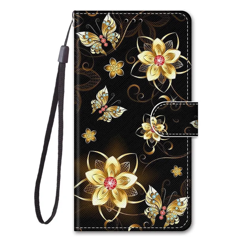 S20 Ultra case etui leather wallet cover for Samsung Galaxy S20 Plus A01 21 51 71 A10 20 30 50 S A20E painted protect phone case