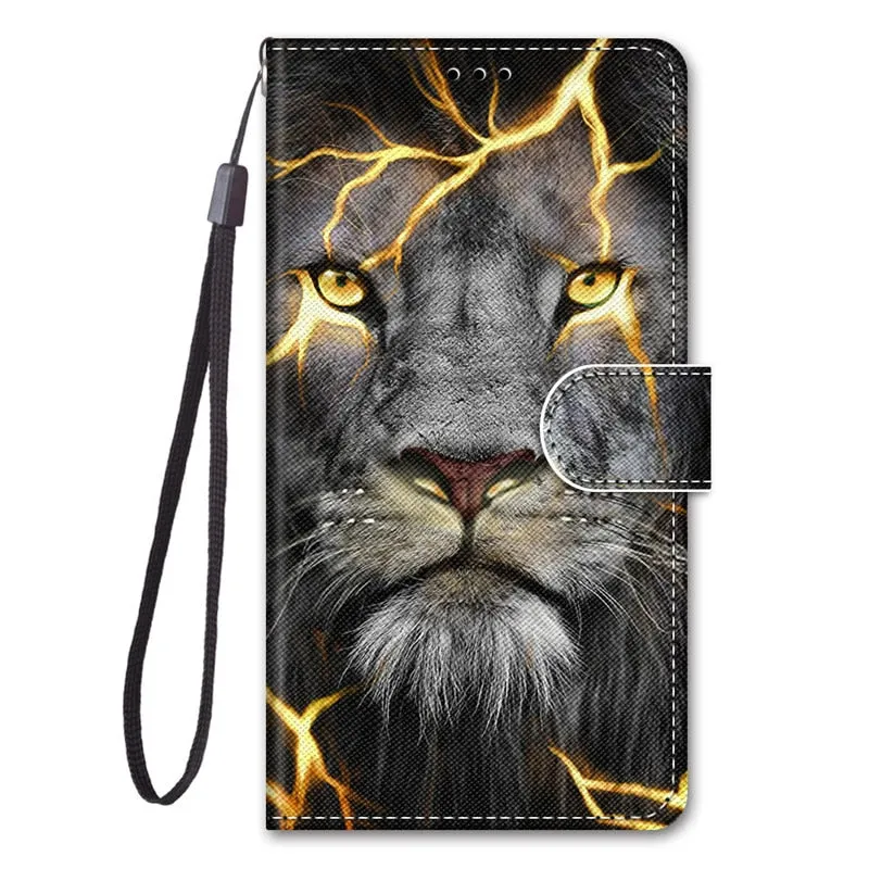 S20 Ultra case etui leather wallet cover for Samsung Galaxy S20 Plus A01 21 51 71 A10 20 30 50 S A20E painted protect phone case