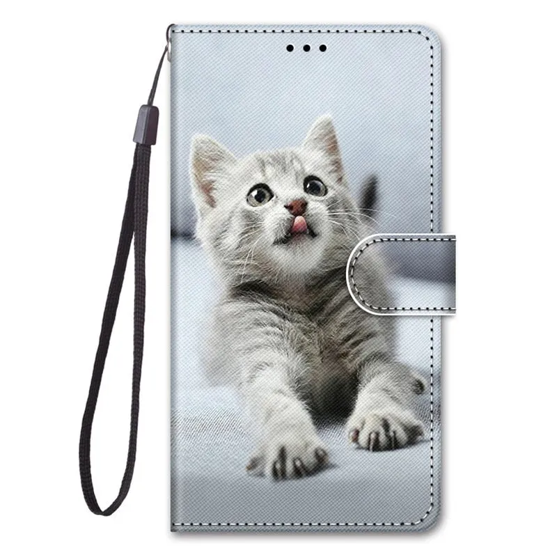S20 Ultra case etui leather wallet cover for Samsung Galaxy S20 Plus A01 21 51 71 A10 20 30 50 S A20E painted protect phone case