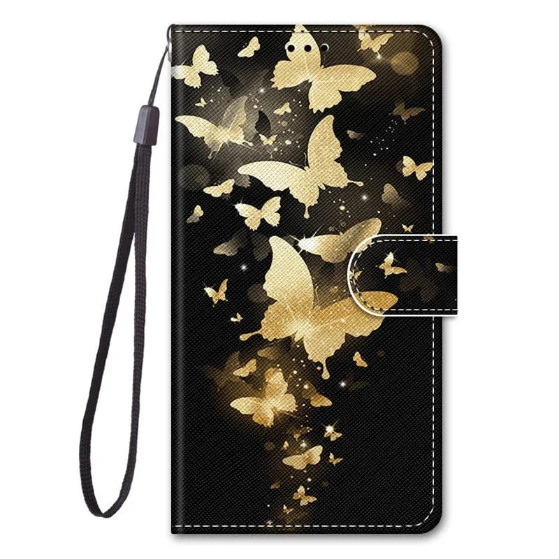 S20 Ultra case etui leather wallet cover for Samsung Galaxy S20 Plus A01 21 51 71 A10 20 30 50 S A20E painted protect phone case