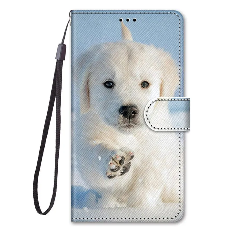 S20 Ultra case etui leather wallet cover for Samsung Galaxy S20 Plus A01 21 51 71 A10 20 30 50 S A20E painted protect phone case