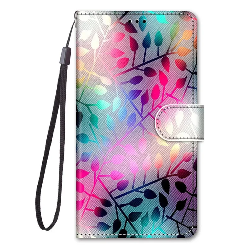 S20 Ultra case etui leather wallet cover for Samsung Galaxy S20 Plus A01 21 51 71 A10 20 30 50 S A20E painted protect phone case