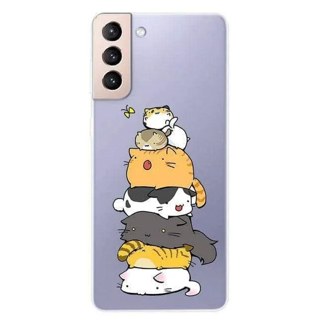 S21 Clear Transparent Soft TPU Themed Cover