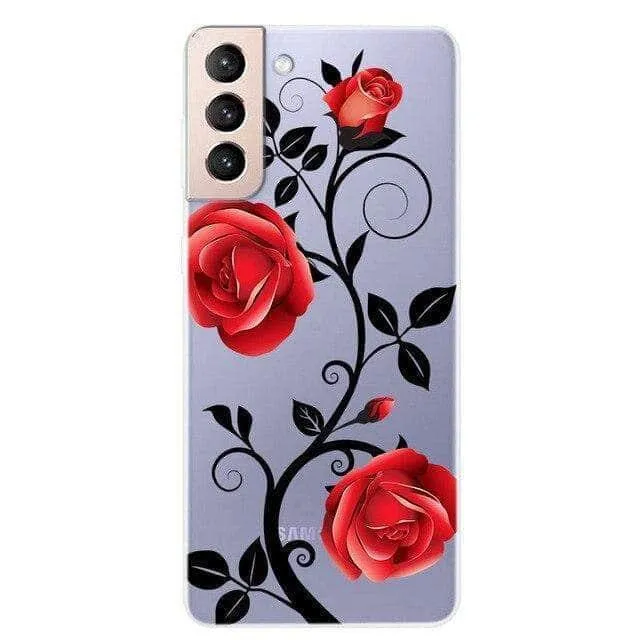 S21 Clear Transparent Soft TPU Themed Cover