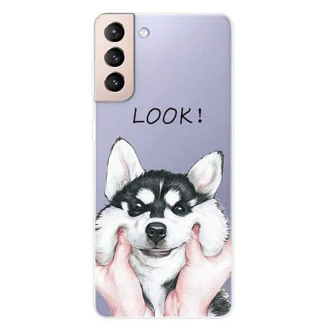 S21 Clear Transparent Soft TPU Themed Cover