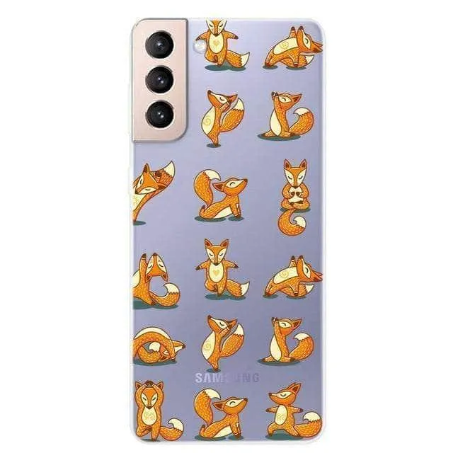 S21 Clear Transparent Soft TPU Themed Cover