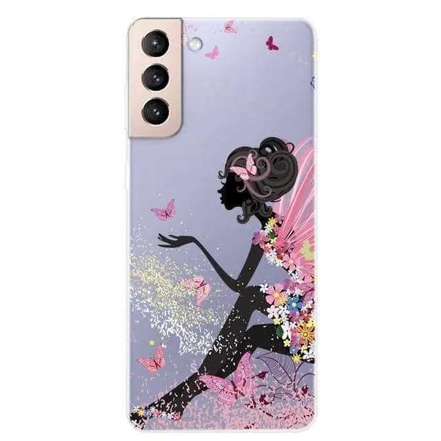 S21 Clear Transparent Soft TPU Themed Cover