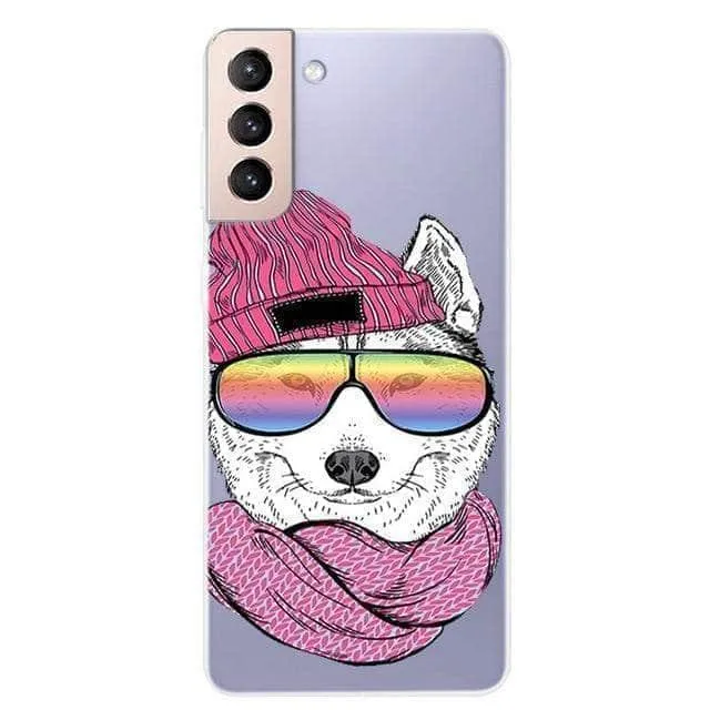 S21 Clear Transparent Soft TPU Themed Cover