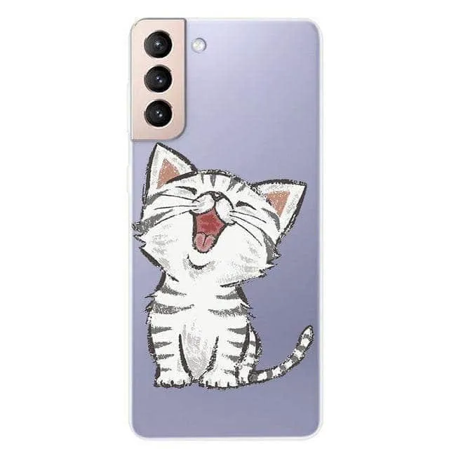 S21 Clear Transparent Soft TPU Themed Cover