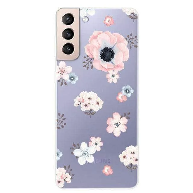 S21 Clear Transparent Soft TPU Themed Cover