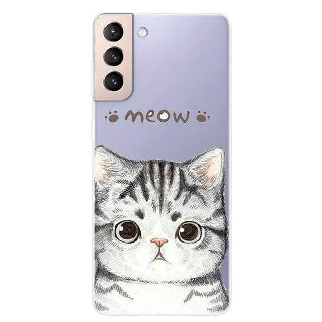 S21 Clear Transparent Soft TPU Themed Cover