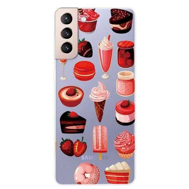 S21 Clear Transparent Soft TPU Themed Cover