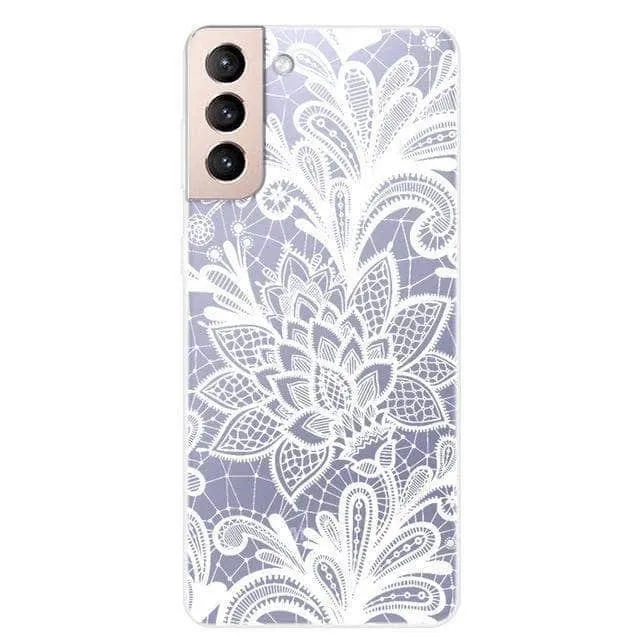 S21 Clear Transparent Soft TPU Themed Cover