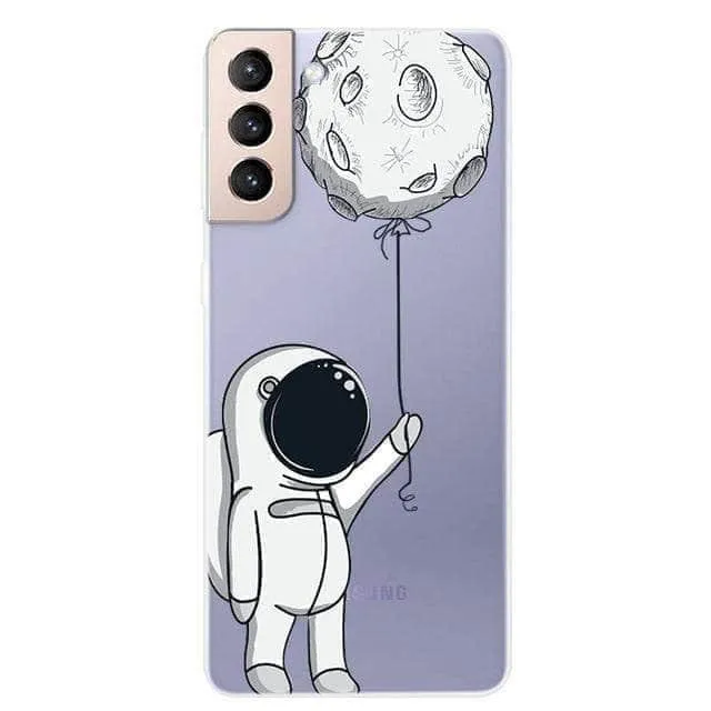 S21 Clear Transparent Soft TPU Themed Cover