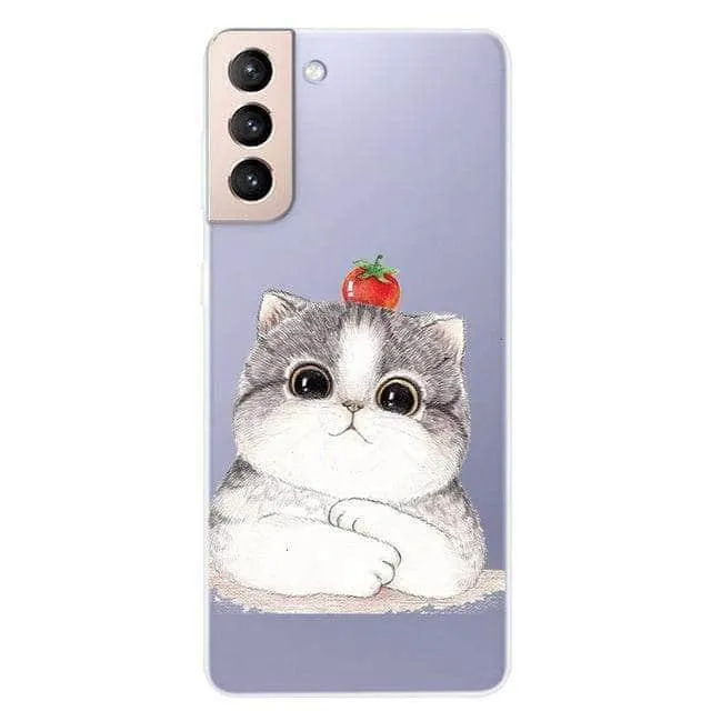 S21 Clear Transparent Soft TPU Themed Cover