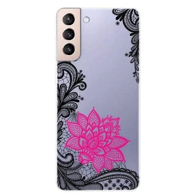 S21 Clear Transparent Soft TPU Themed Cover