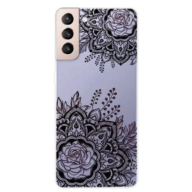 S21 Clear Transparent Soft TPU Themed Cover