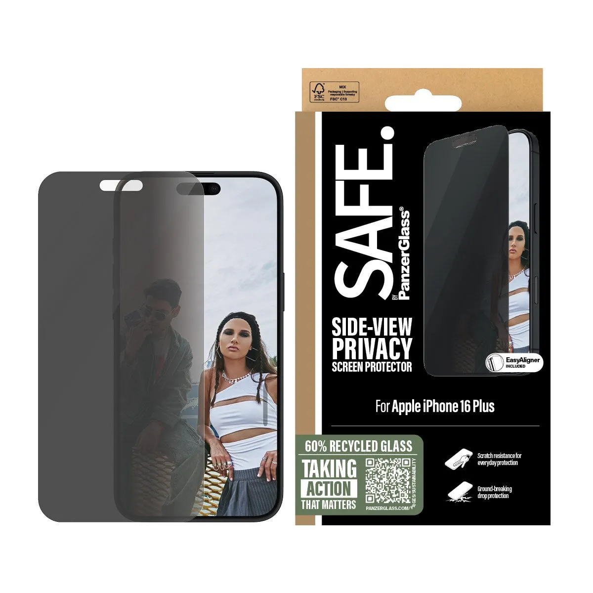 SAFE. by PanzerGlass® Privacy Screen Protector iPhone 16 Plus | 15 Plus | Ultra-Wide Fit