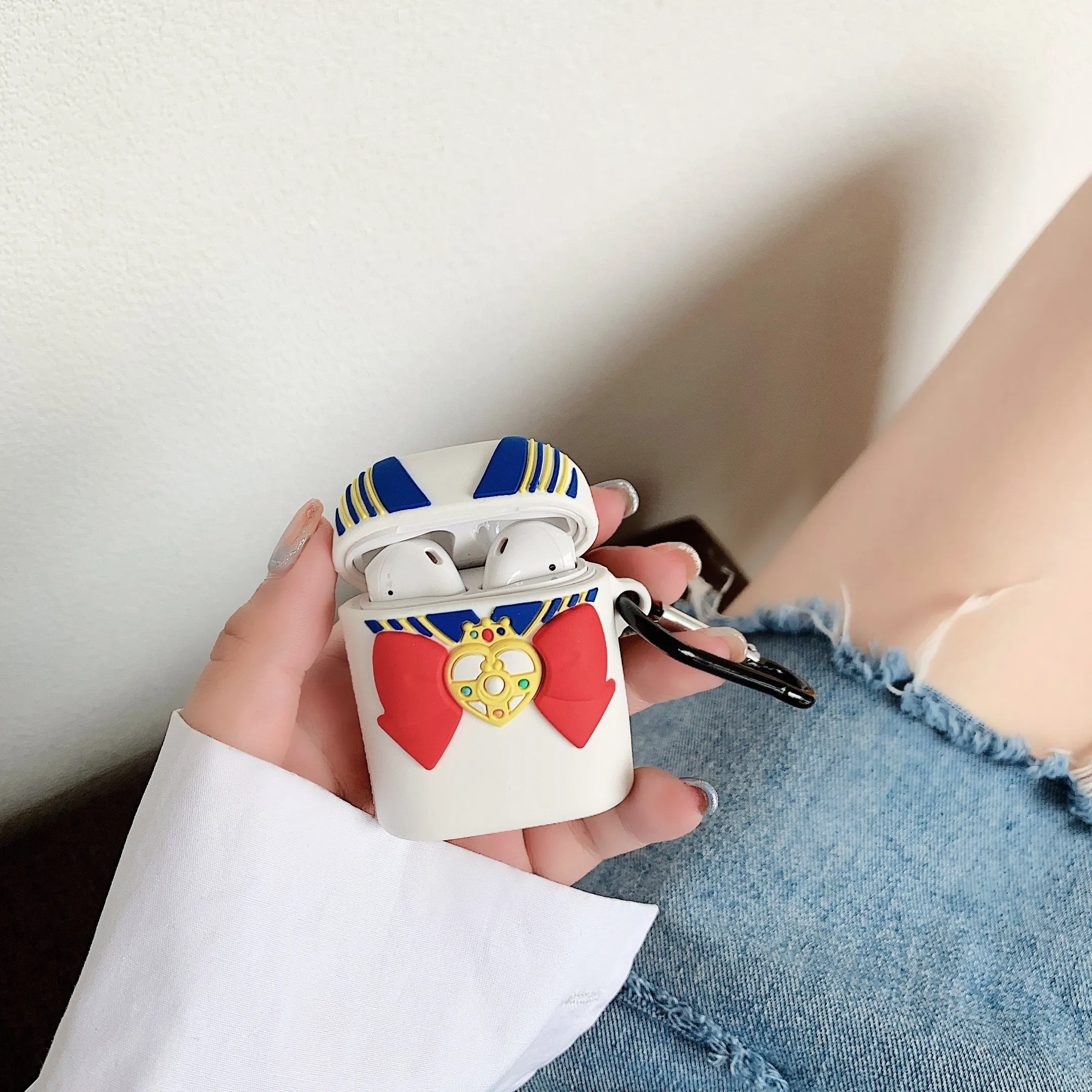 Sailor Moon AirPods Case Cartoon Bowknot PU Leather AirPod Case