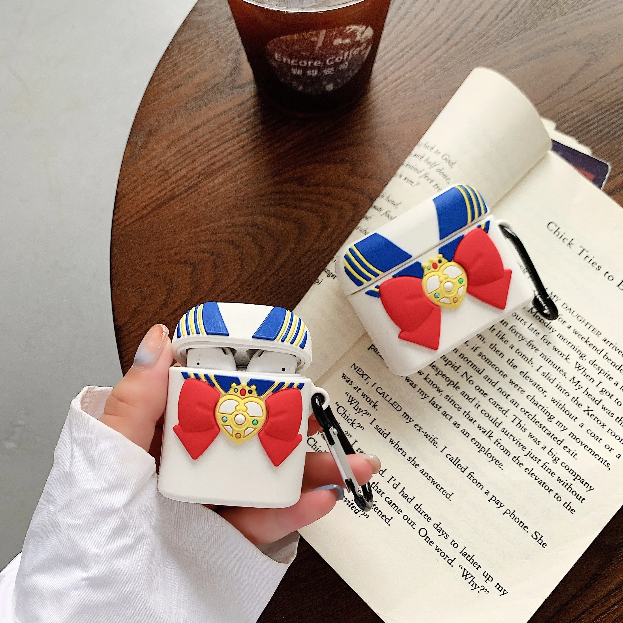 Sailor Moon AirPods Case Cartoon Bowknot PU Leather AirPod Case