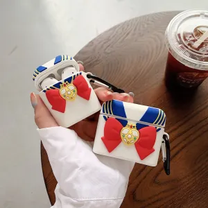 Sailor Moon AirPods Case Cartoon Bowknot PU Leather AirPod Case