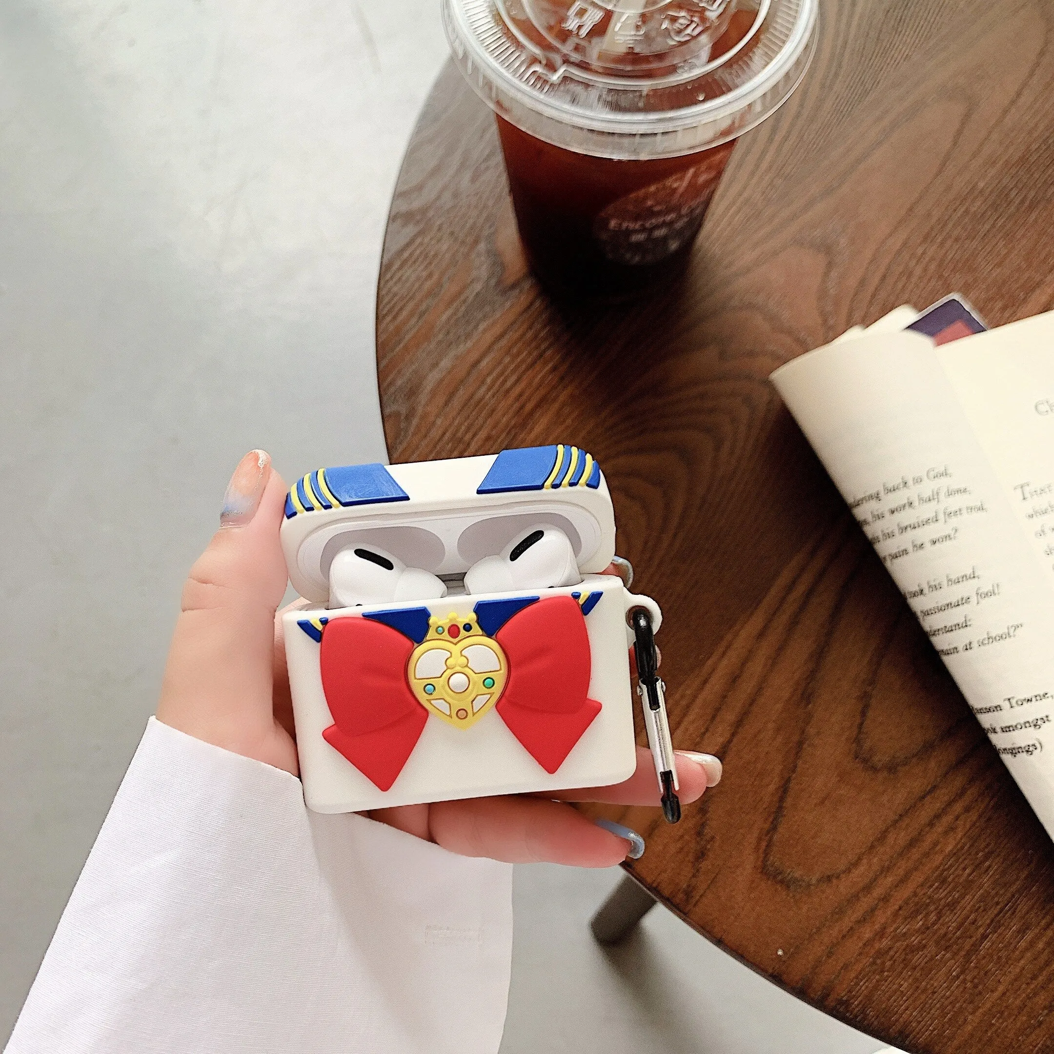 Sailor Moon AirPods Case Cartoon Bowknot PU Leather AirPod Case