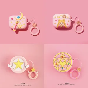Sailor Moon AirPods Case Pink Silicone AirPods Case for Airpods 1 2 3 Pro