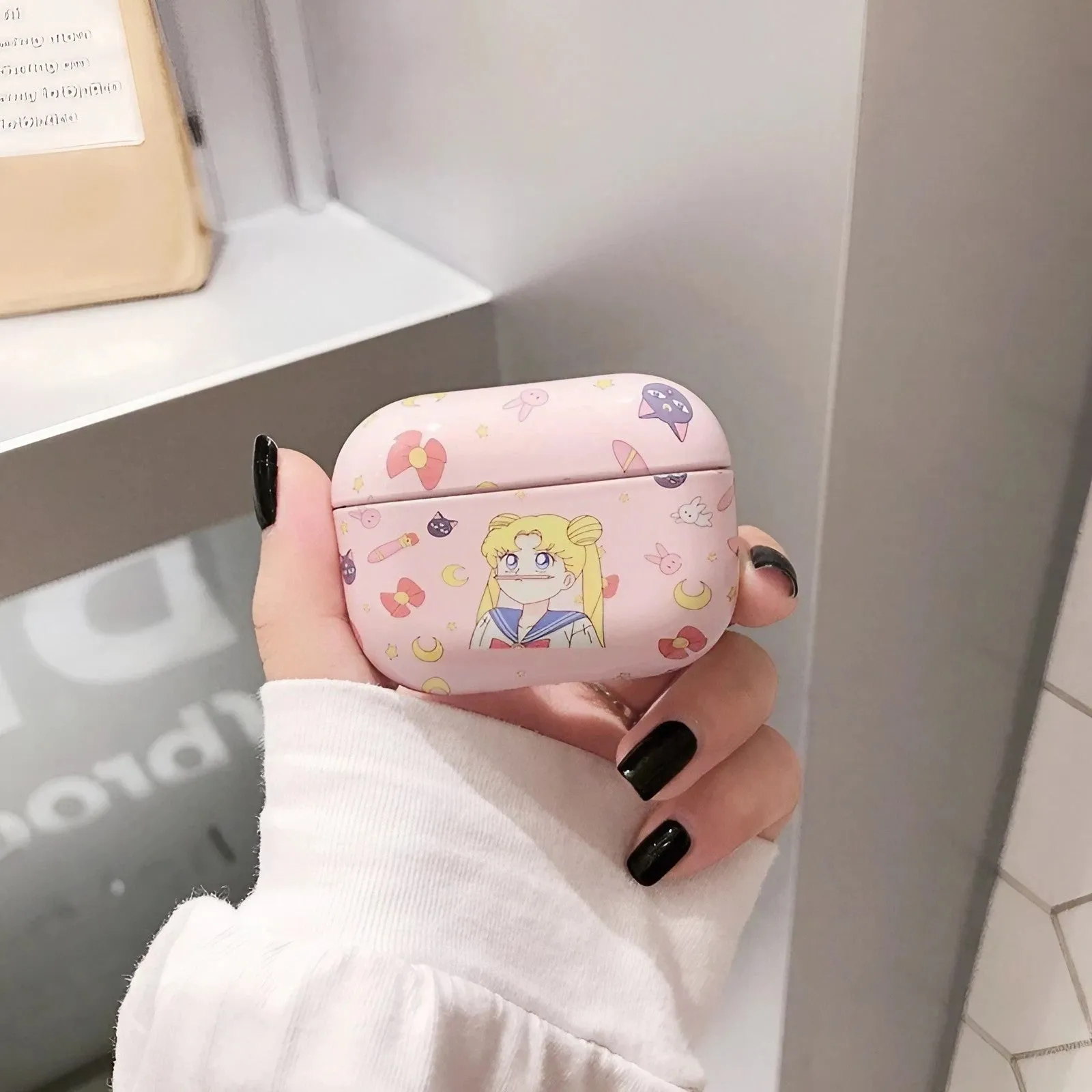 Sailor Moon AirPods Case Pink Silicone AirPods Case for Airpods 1 2 3 Pro