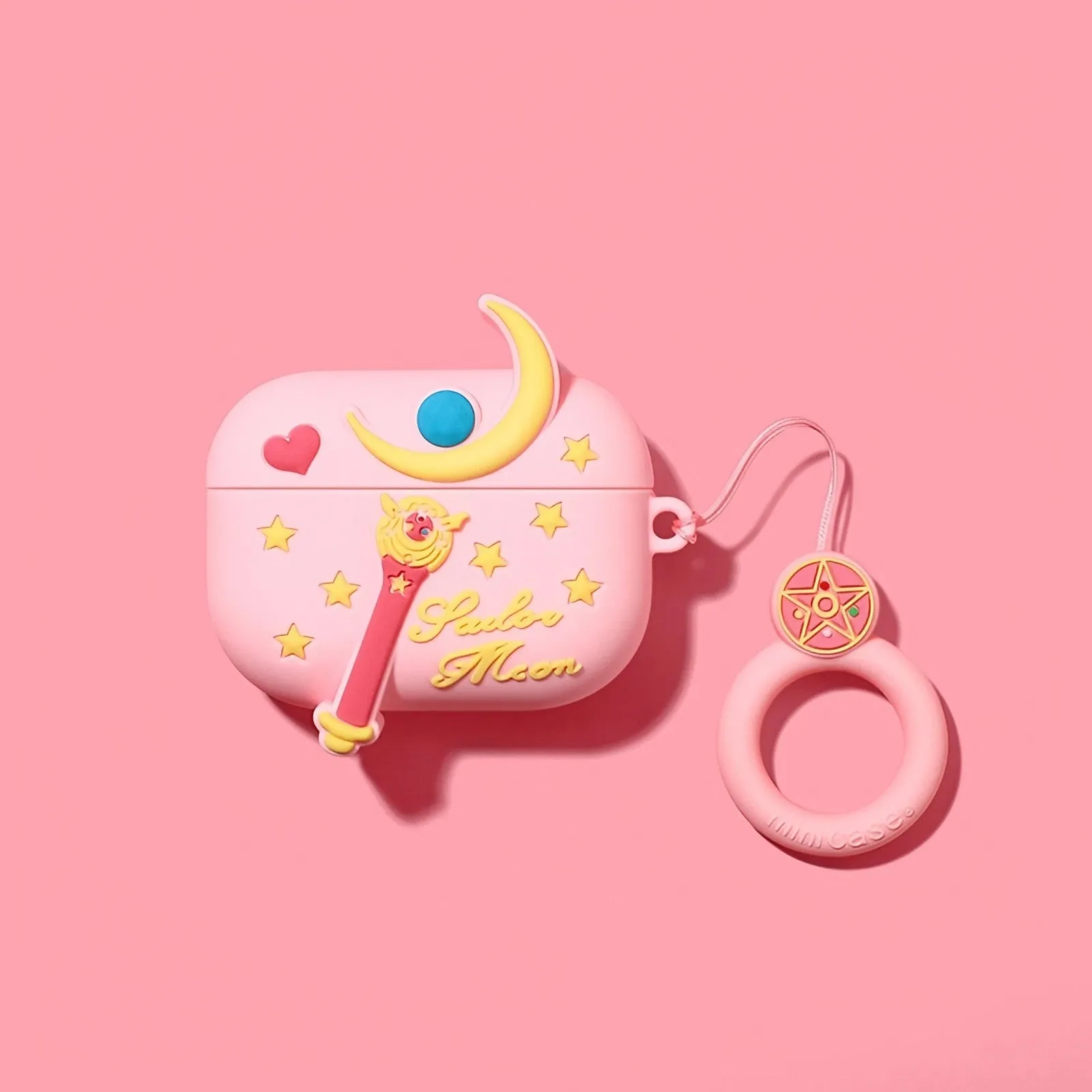 Sailor Moon AirPods Case Pink Silicone AirPods Case for Airpods 1 2 3 Pro