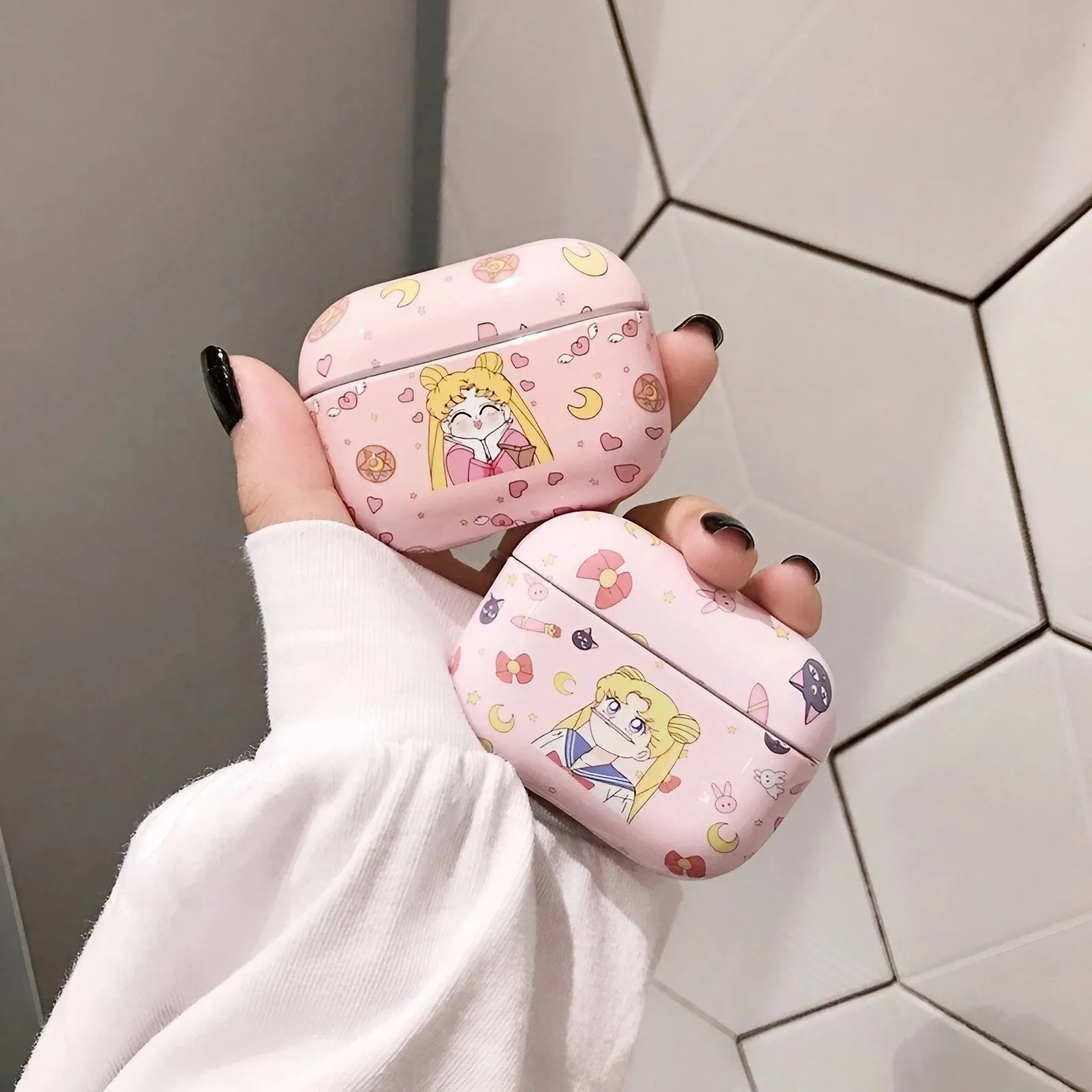 Sailor Moon AirPods Case Pink Silicone AirPods Case for Airpods 1 2 3 Pro