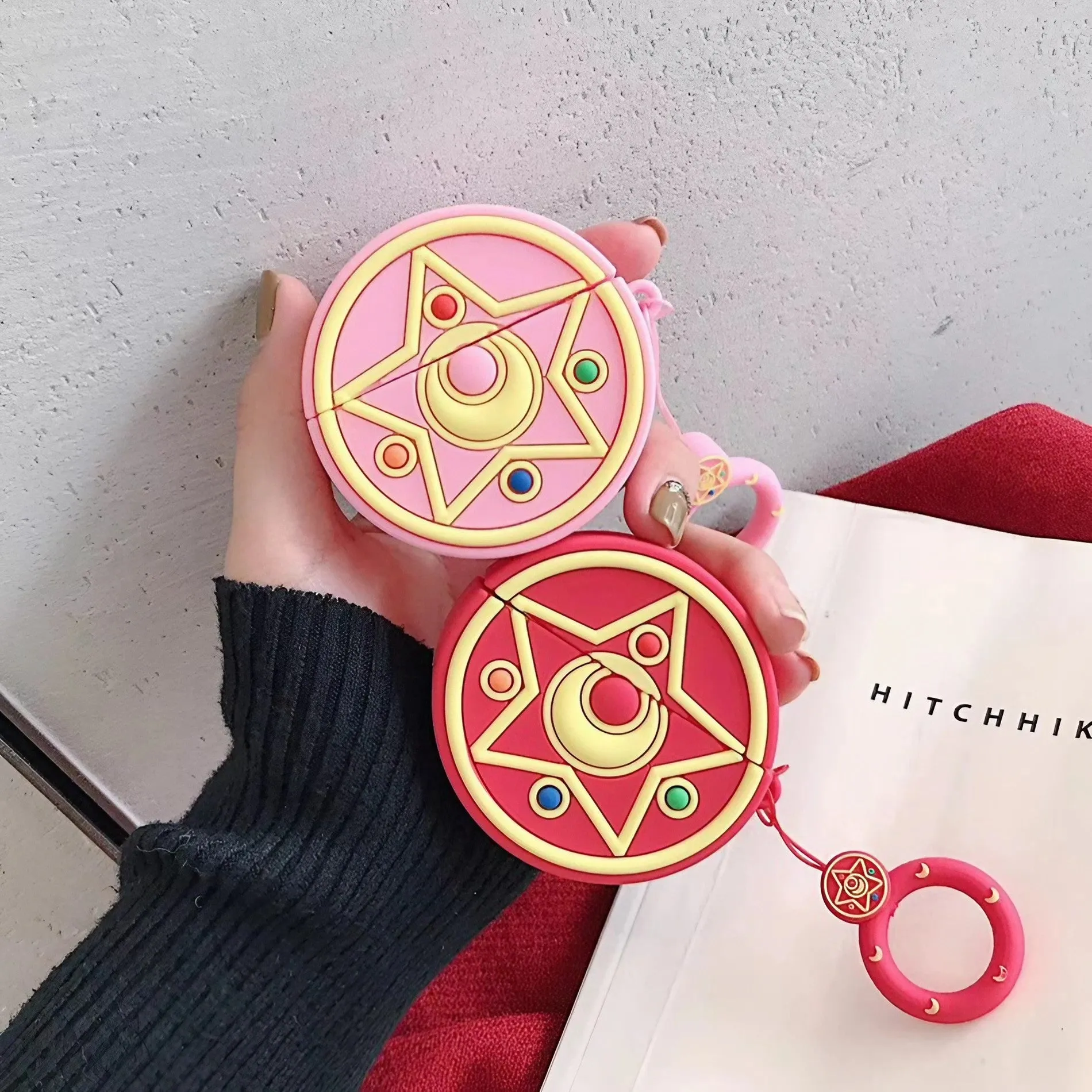 Sailor Moon AirPods Case Pink Silicone AirPods Case for Airpods 1 2 3 Pro