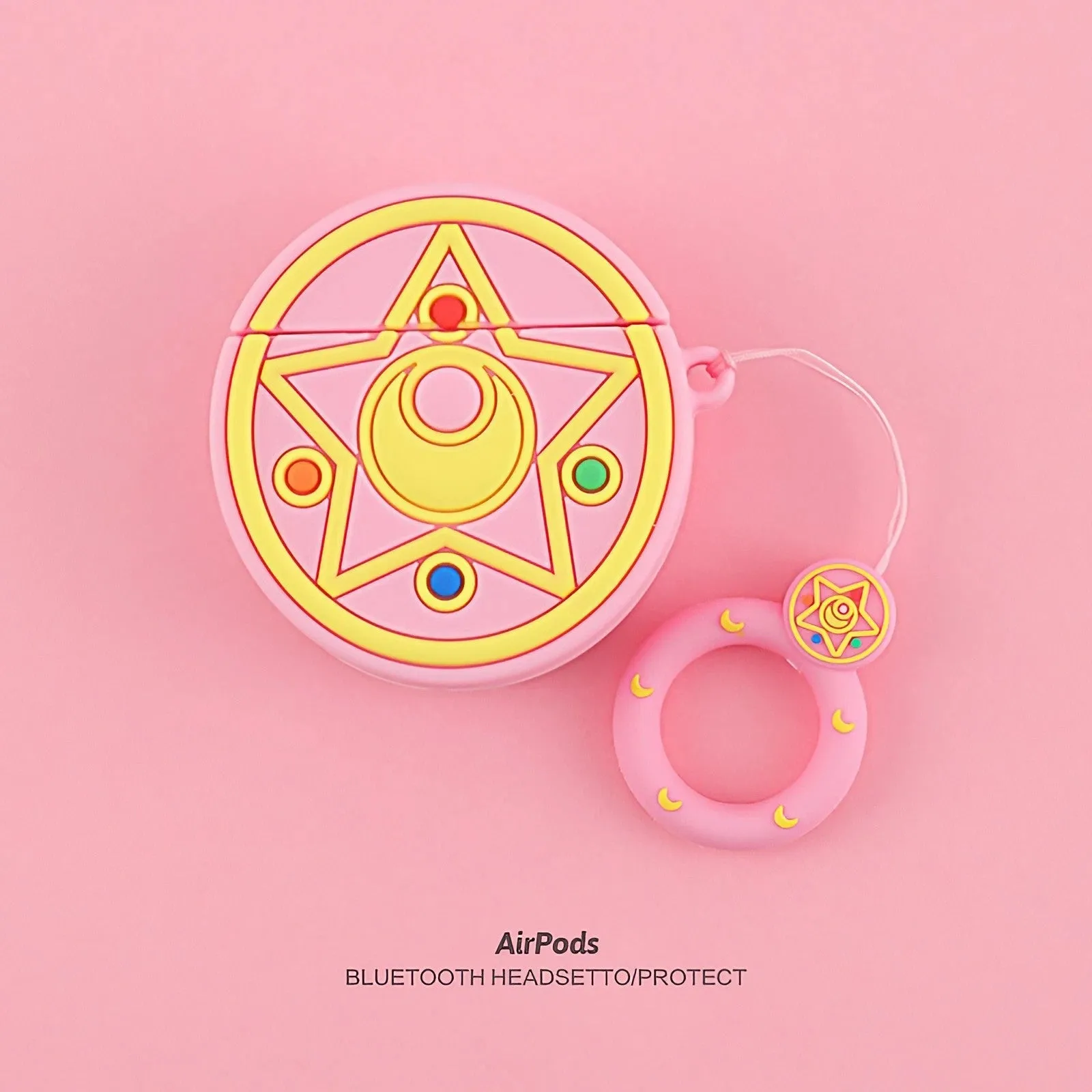 Sailor Moon AirPods Case Pink Silicone AirPods Case for Airpods 1 2 3 Pro