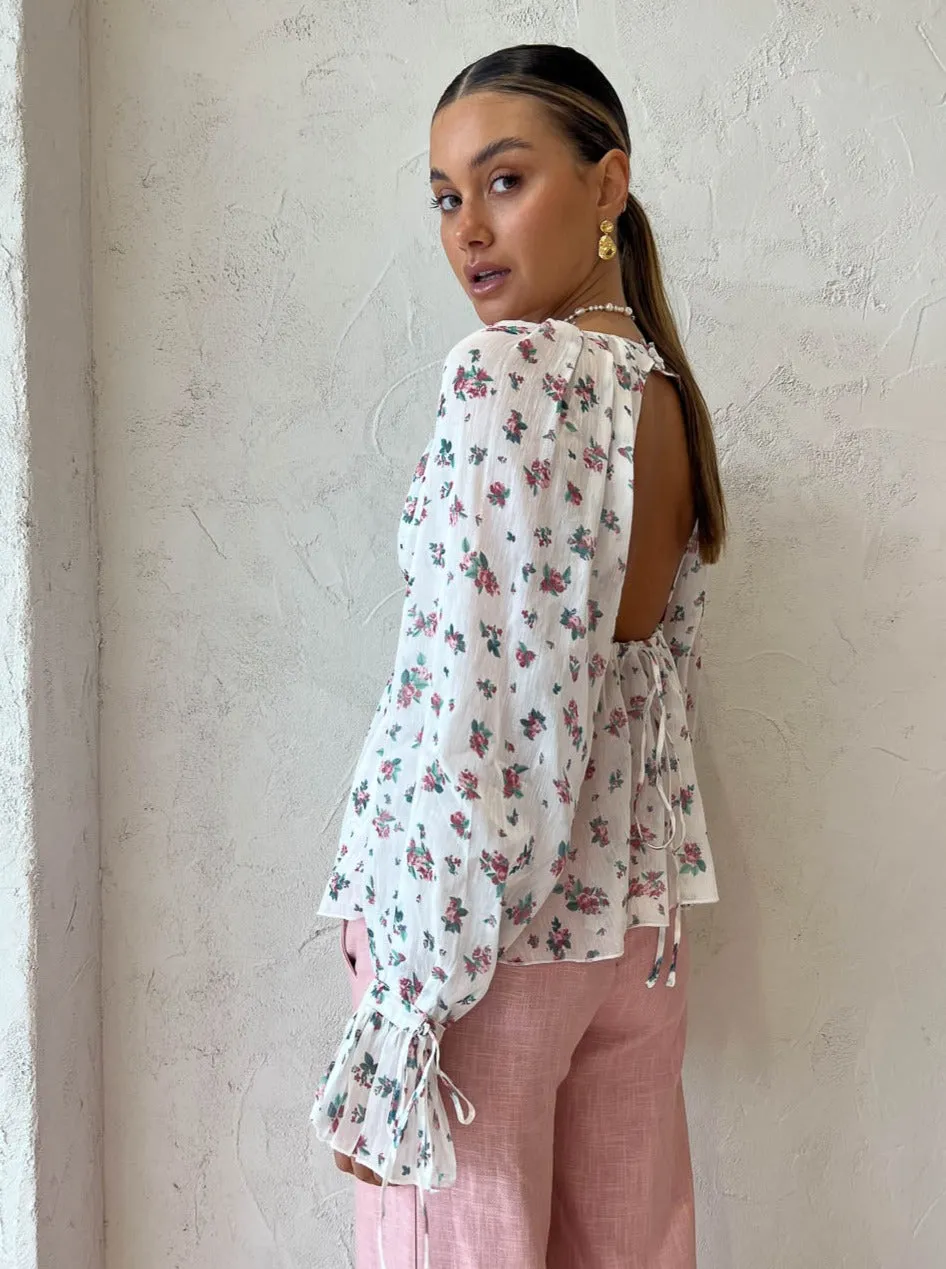 Saint Armont LAmour Blouse in Rose Floral Print
