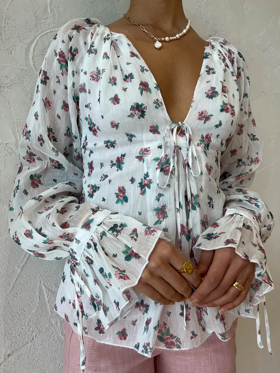 Saint Armont LAmour Blouse in Rose Floral Print