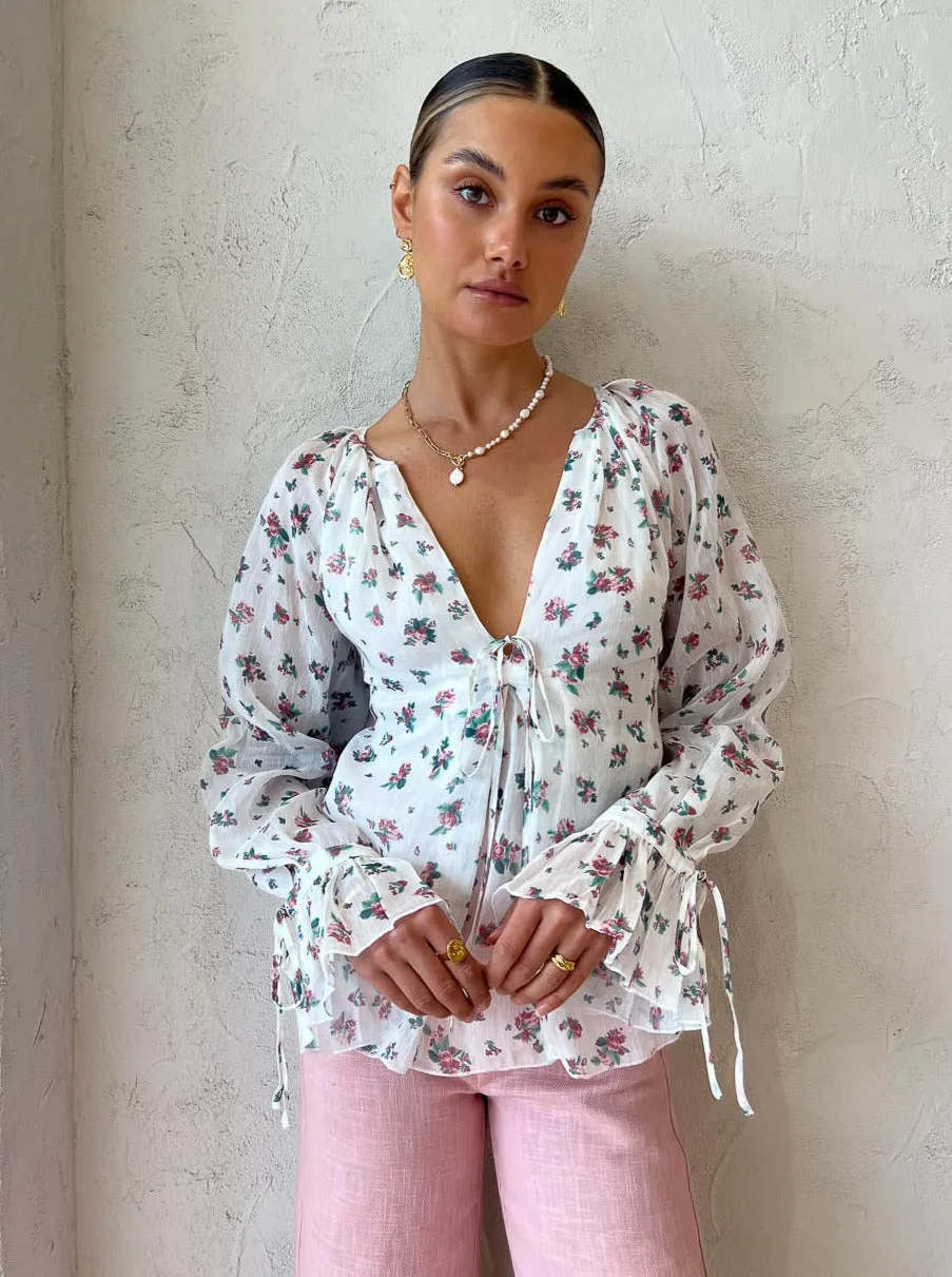 Saint Armont LAmour Blouse in Rose Floral Print