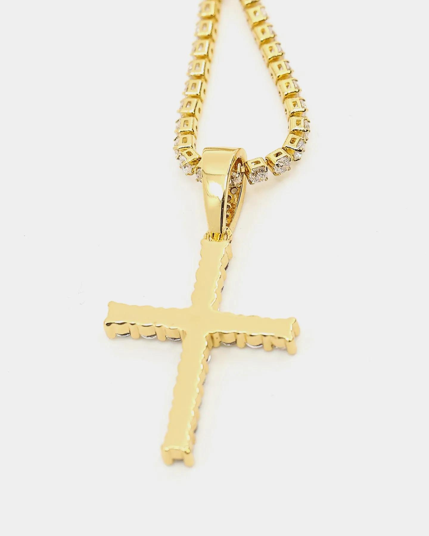Saint Morta Double Cross Chain Iced Gold